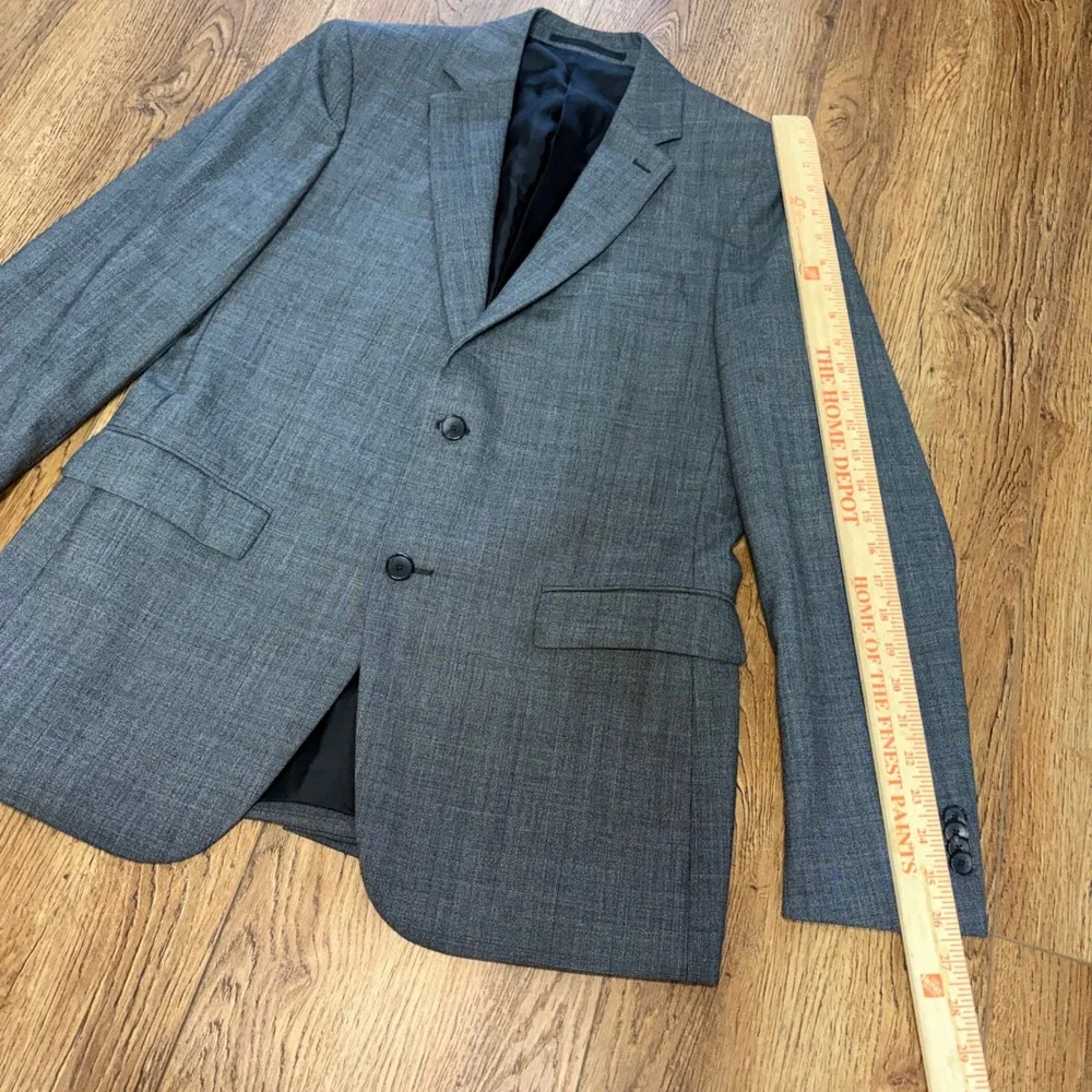 Theory‎ Wellar Charde Mens 42R Gray Glen Plaid Wool 2-Button Blazer Sport Coat